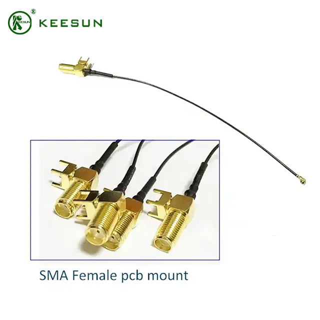 RF10003 | RF1.13 동축 케이블이 있는 직각 SMA 암-I-PEX