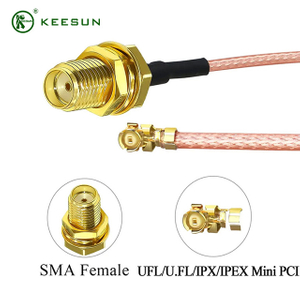 RF10006 | SMA-Buchse auf UFL/U.FL/IPX Mini PCI 10 cm mit RG178-Koaxialkabel