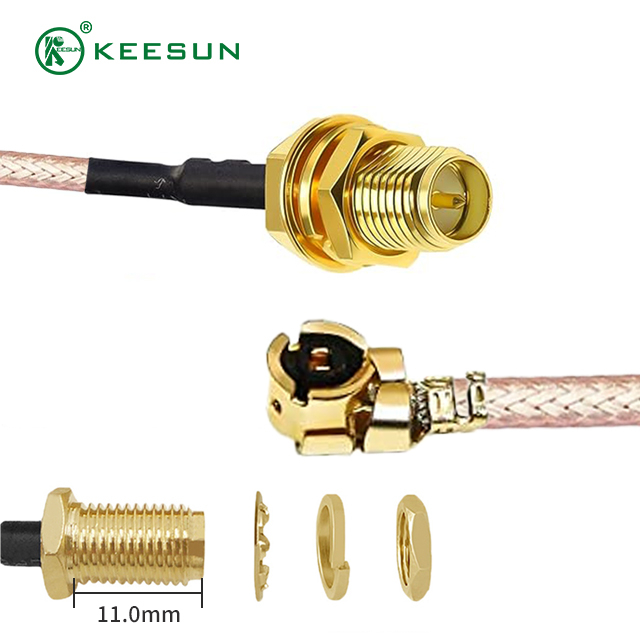 RF10058 | RG178 케이블이 있는 I-PEX 커넥터에 대한 RP-SMA 암 커넥터 