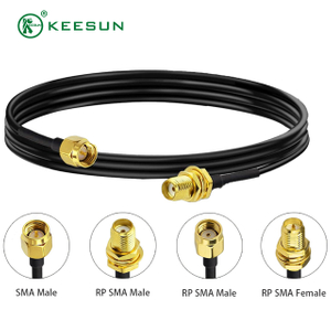RF10053 | Connettore femmina RP-SMA a connettore maschio RP-SMA con cavo coassiale nero RG174